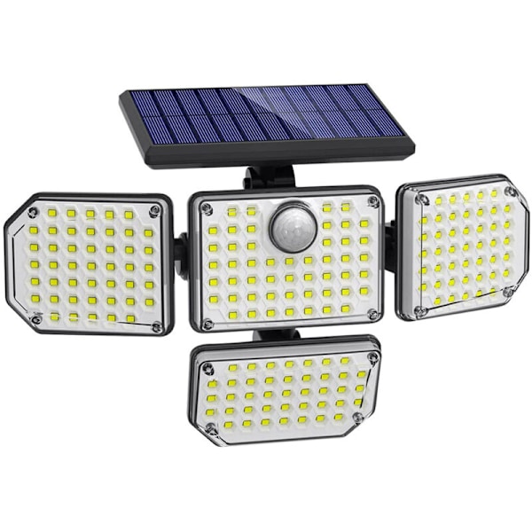 ATUPEN 210 LED 2500 LM aurinkolamput liiketunnistimella ja kaukosäätimellä, 3 LED-turvapäätä, vedenpitävä IP65, 270° laajakulmainen seinävalaisin 3 m johdolla