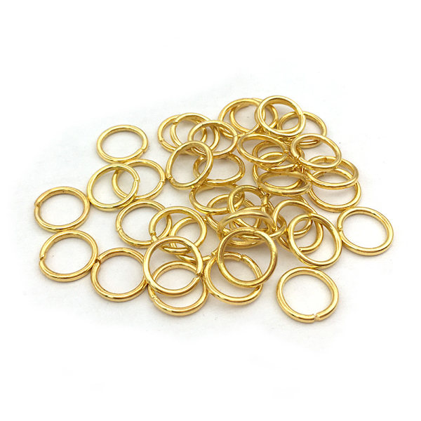 500 O-ringar i olika storlekar, öppen ring, enkel ring, järnring, C-ring, förbindningsring, gör-det-själv-smyckestillbehör 4x0,7 mm tjock (guld)