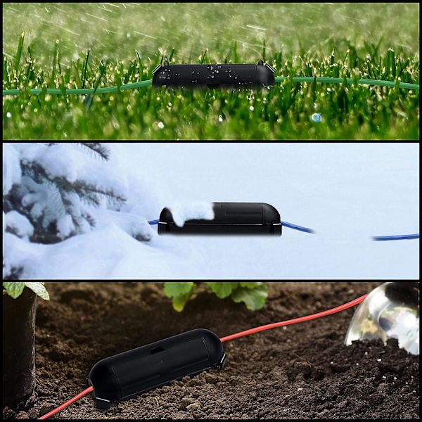 Svart innendørs/utendørs vanntett boks for skjøteledninger og elektriske tilkoblinger (4-pakning) - Vanntett beskyttelsesboks for stikkontakter for julekranser
