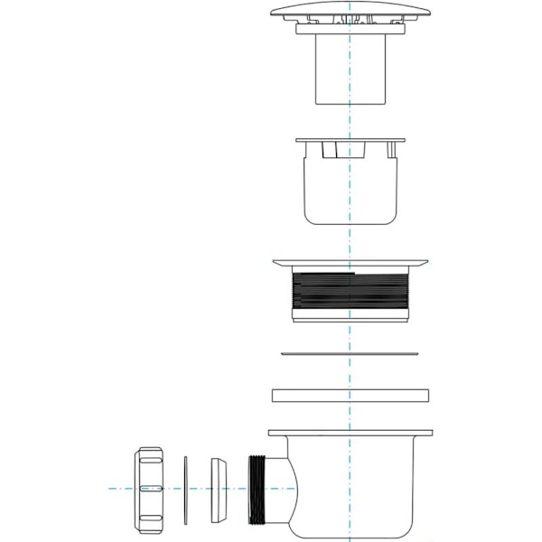 Dusjtank, 115mm dusjtank, erstatning for dusjsifonlokk, universell dusjhette, forkrommet dusjgriplokk, rask flyt