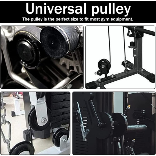 2 kpl 90 mm universaali hihnapyörä, kestävä pyöreä nylonhihnapyörä kuntosalilaitteille ja kaapelikohotimille