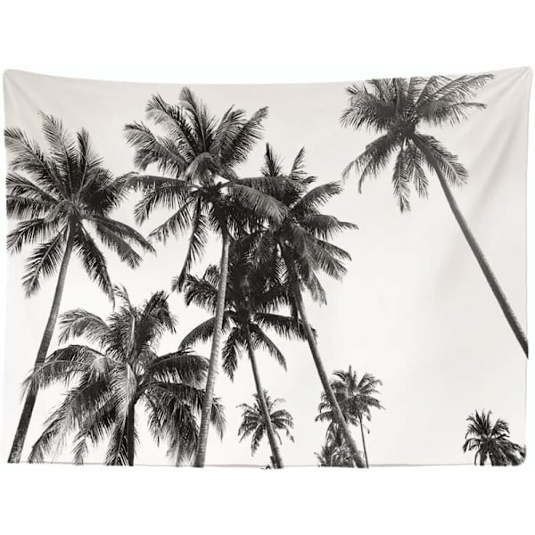 Vintage Natur Palm Palm Art Svart Hvit - Veggteppe - 200x150 cm - Stort teppe - Plakat - Lerret - Barneromstilbehør
