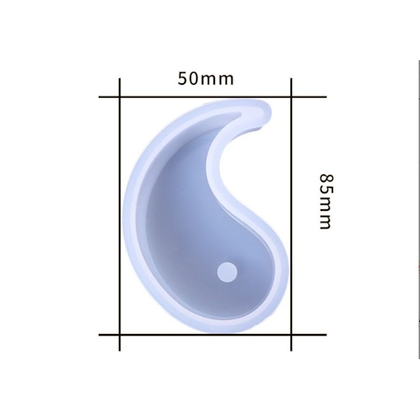 Silikone stearinlysforme, 2 stk. Yin Yang støbeform til stearinlys, 3D støbeform i silikone til stearinlys, epoxysilikoneforme