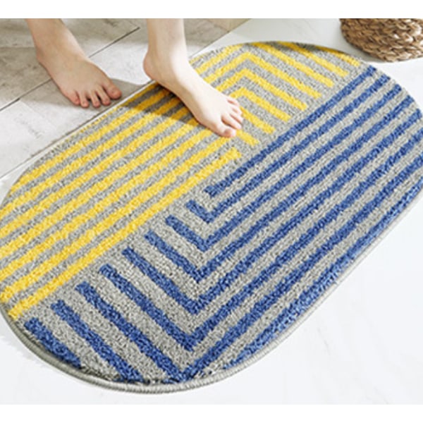 Bademåtte Oval Absorberende Badeværelsesgulvmåtte Space City 50*80cm