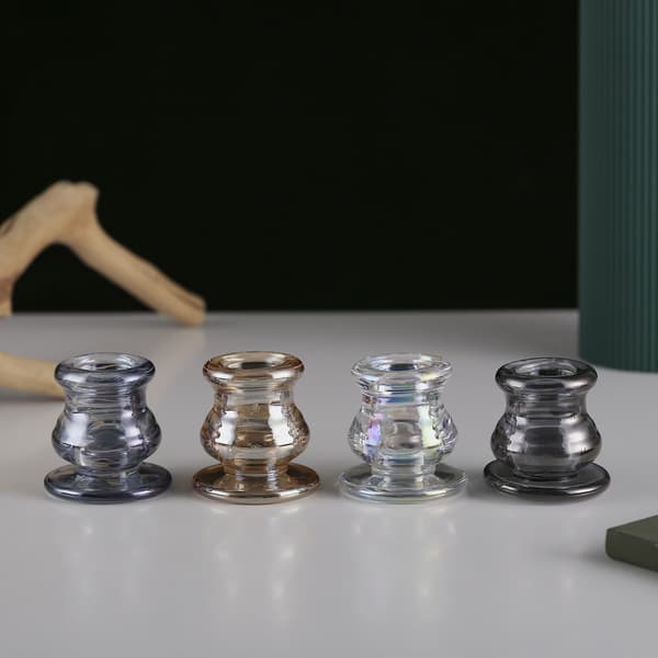 4 stycken glasmatbordsljusstakar heminredning