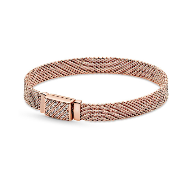 Reflexions glitrende lås, klart CZ-armbånd