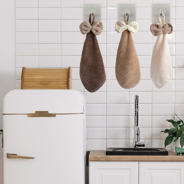 Sæt med 3 håndtørrer til køkkenbadeværelser, dekorative håndklæder, C