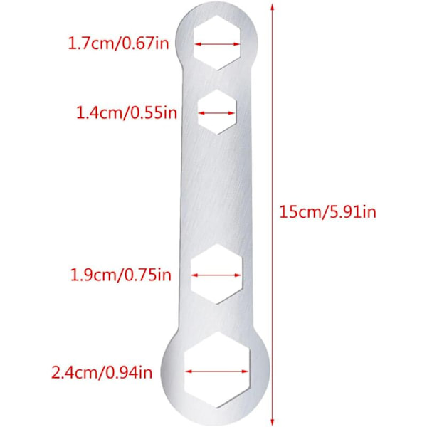 Justerbar og herdet dobbel fastnøkkel med lengde på 14mm, 17mm, 17mm, 24mm for forskjellige bruksområder