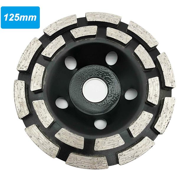 Svart diamantslipningsskiva med dubbla rader (125 mm)