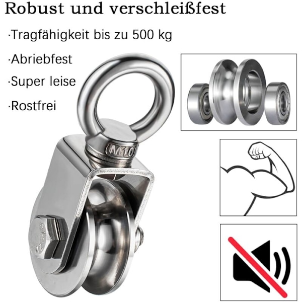 Trisse til 304 rustfri stålwirer, maksimal belastning 500 kg