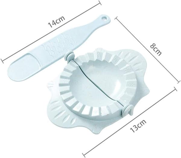 Blå/Beige - Sett med 2 plast ravioli-kuttere 13 x 8 cm