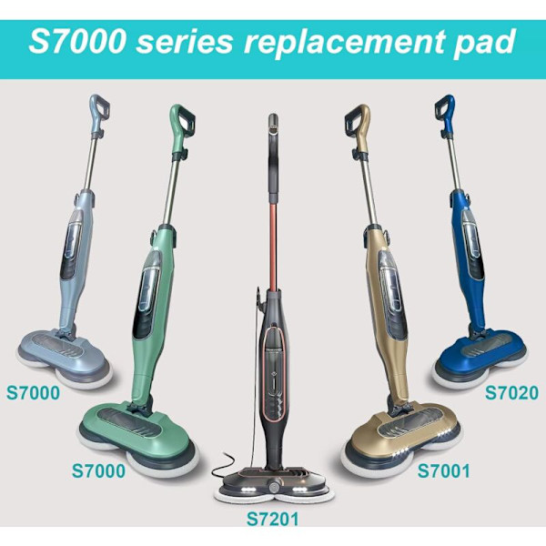 8 kpl vaihtotyynyjä Shark Steam Mop S7001 S8001 S8201 S7201 S7000AMZ S7000 S7005 S7020 S7001C -höyrymoppiin, All-in-One -höyrypuhdistin ja -pesuri, pestävä