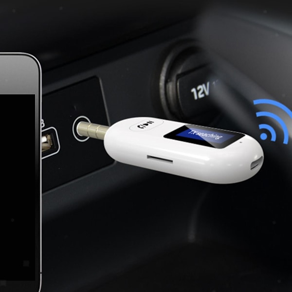 Auton Bluetooth-sovitin 2-in-1 Langaton Lähetin Vastaanotin Mikrofonilla