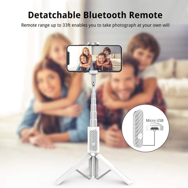 Tripod Monopod Bluetooth Teleskopisk 3 i 1 Utvidbar 270° Rotasjon TikTok for iPhone og Android, Videoinnspilling, Direktestrømming
