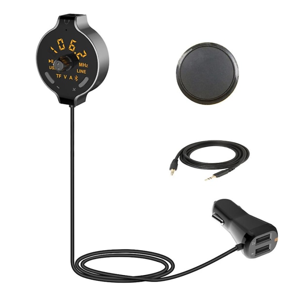 Bluetooth-bilsats, Bluetooth-mottagare, Bluetooth 4.2 Handsfree-ljudadapter Dubbel USB 5v 2.1a Billaddare
