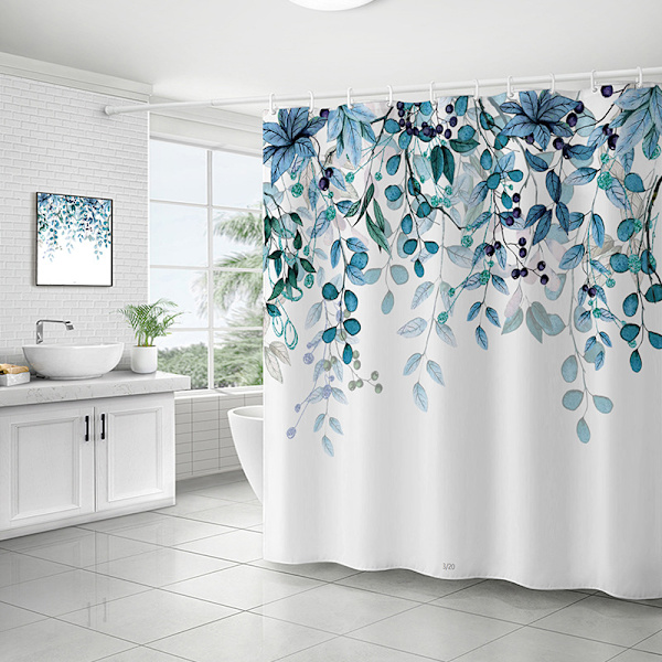 Trykt hjem vanntett og muggsikkert polyester dusjforheng stoff bad toalett skillevegg gardin 180*180 cm