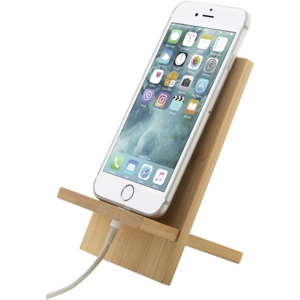 Holder til desktop-mobiltelefoner i træ - Over 10 MODELLER - Håndfri bord-smartphone-tablet miljøvenlig (Gibba)