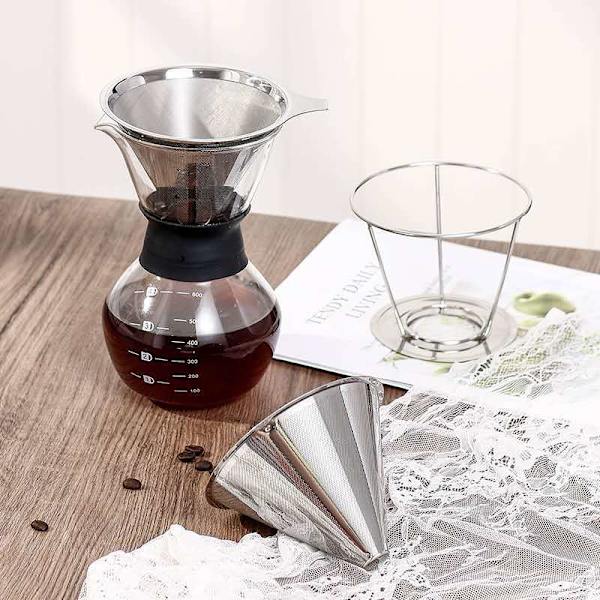 Håndbrygget kaffefilter 600 mesh husholdning ultra-fint filterfri papirfilter kop dryp kaffetragt filter (1 stk)