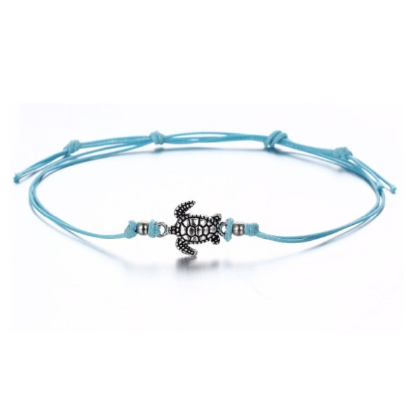 3-delt Turtle Double Layer Beaded Ankel Armbånd Justerbart Reb