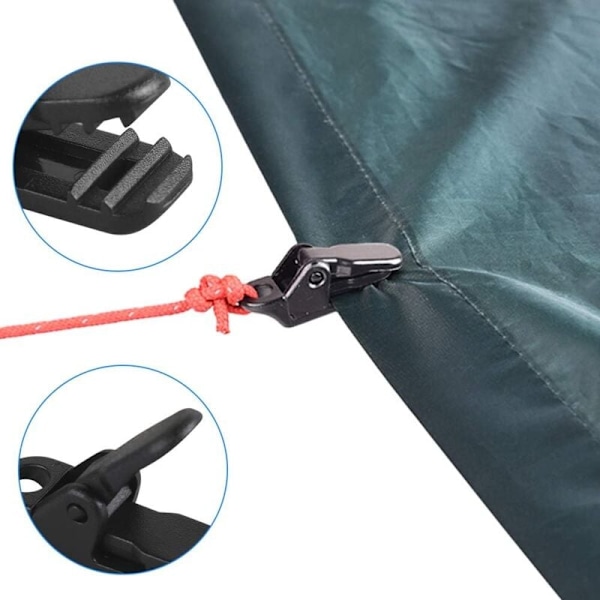 100 st tänger för bachea, tältklämmor plastklämmor för skuggduk fixeringsklämma presenningsklämma klämma plasttänger för utomhusaktiviteter, 3,2x1x1,2 cm