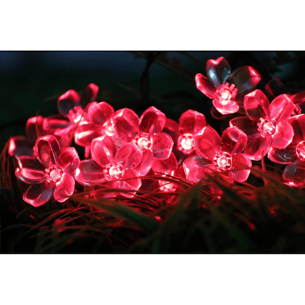 Aurinkokäyttöinen ulkovalosarja 50 LED-kukkajouluvaloa pihan ja puutarhan koristeluun (värikäs)