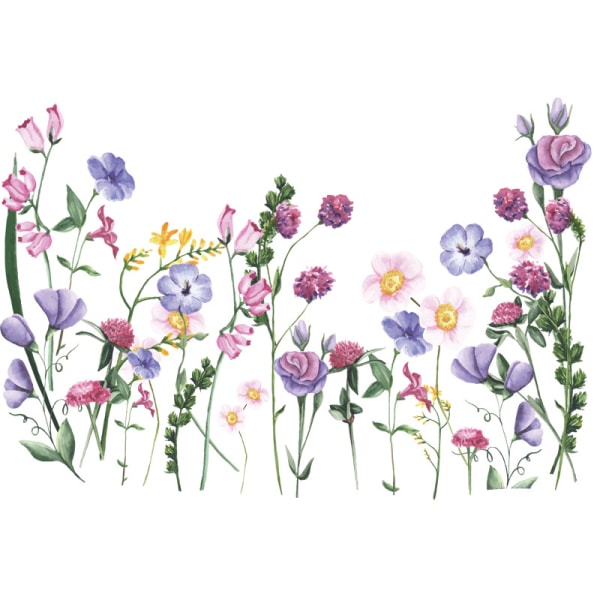 Blommor Väggdekal Avtagbar Skala och Klistra Väggdekor för Flickors Sovrum Vardagsrum