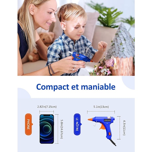 Mini limpistol, rask og sikker oppvarming limpistol for små båtprosjekter Pakke DIY og raske reparasjoner i men