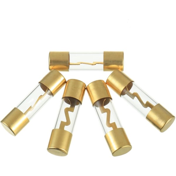 60A Gullbelagt Glass AGU Bilstereo Sikring for Bil/Auto/Marine Audio Stereo Forsterker Strømbeskyttelse (5 stk/pakke)