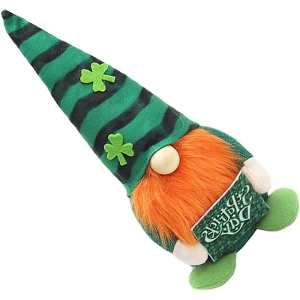 (Manlig) Midday Gnome Dekoration, Irländsk Leprechaun Sué Dois Skandinaviska Hemmakontorsprydnader, Pardocka med Randig Skotsk Hatt