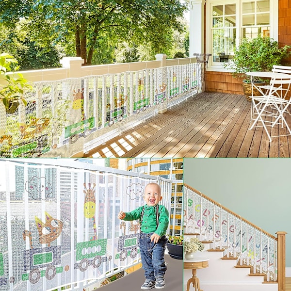 Tjockt barnsäkerhetsnät (450Lx79H CM), 3m husdjurstränningsnät, barnsäkerhetsnät för balkong