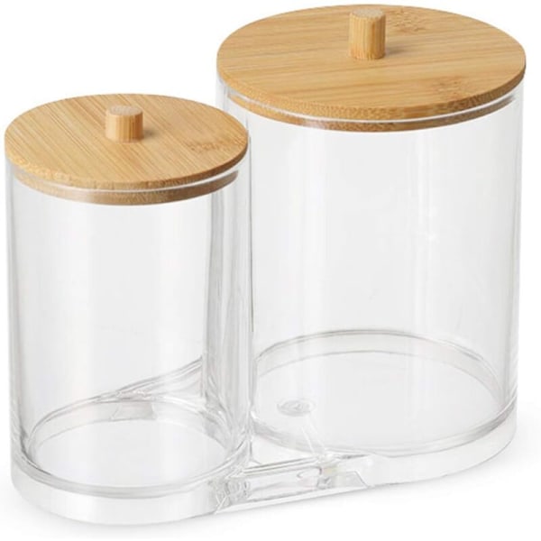Bomullsdispenser, bomullsboks, laget av PS-materiale, med trelokk (A)