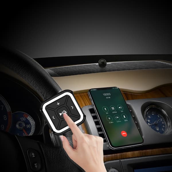 Svart - Bluetooth 5.0 Bluetooth Media Button Fjärrkontroll Rattkontroll Bluetooth Handsfree Controller Svara Lägg på Samtal IPX4 Vattentät Kompatib
