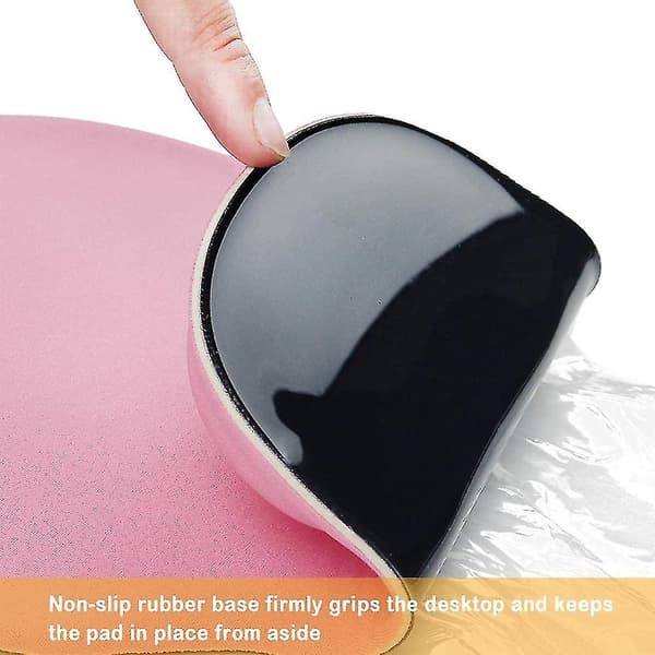 Skrivebords-Musemåtte med Gel-Håndledsstøtte - Ergonomisk Skrivebords-Musemåtte Håndledsstøtte - Design Gamepad Måtte Gummibase til Laptop Computer (01pink)