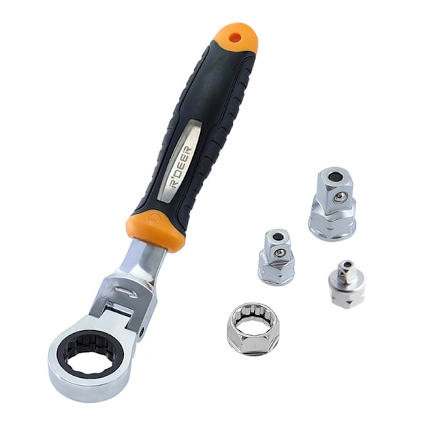 Momentnøkkel med skrallejustering, 5 deler, 1/4 tommer, 3/8 tommer, 1/2 tommer, adapter for skralle, praktisk tilbehør for håndverktøy