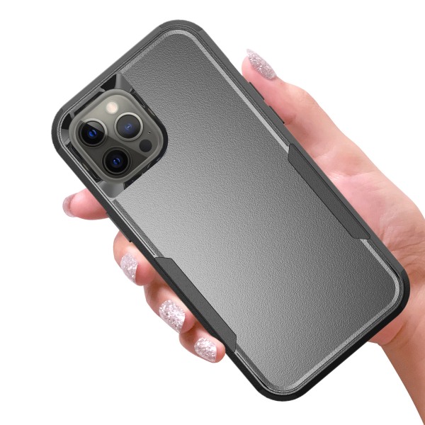 iPhone 15 Pro MAX (vain) Commuter Series -kotelo, musta, ohut ja kestävä, taskuun sopiva, porttisuojalla