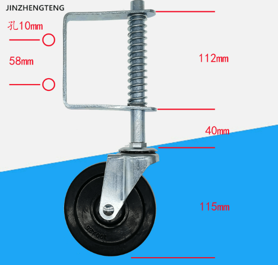 4 tommers heavy duty gummidørruller