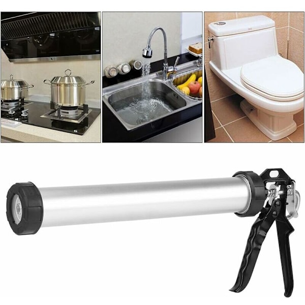 600 ml silikonpistol för fogmassa med 10 munstycken