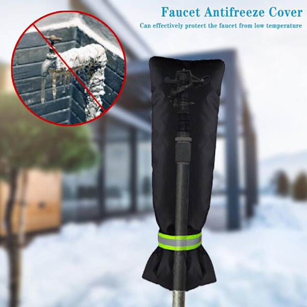 Hanebeskyttelse, ventilbeskyttelse, ventilbeskytter til vinter, sort udendørs ventilbeskyttelse, med refleksstriber (51 20 5cm)
