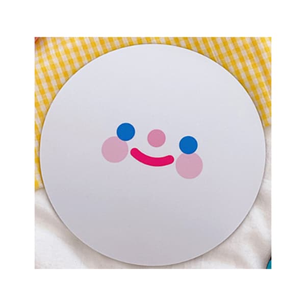 Smiley Antiskli Musematte, Gummibase Mini Musematte, Søt Tegneserie Musematte, Egnet for Kontor, Arbeid, Høyskole, Spill