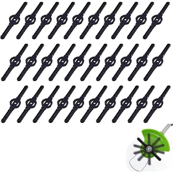 30 stk. Plastkniver til gressklipper, erstatningsblader for reservedelsklipping for urtehage, kompatible med gressklippere