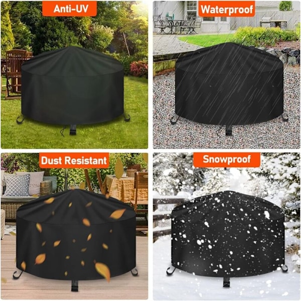 Skyddande överdrag för vattentät grill, vindskydd, rivtåligt eldfatsöverdrag, grillkaminöverdrag, brazeros (Ø77x31cm)