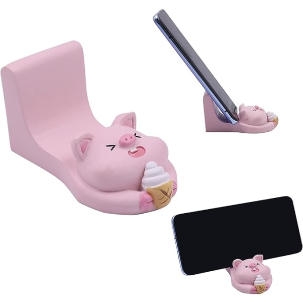 Cute Little Pig Mobiltelefonställ (Gul), Desktop Tablet Compu