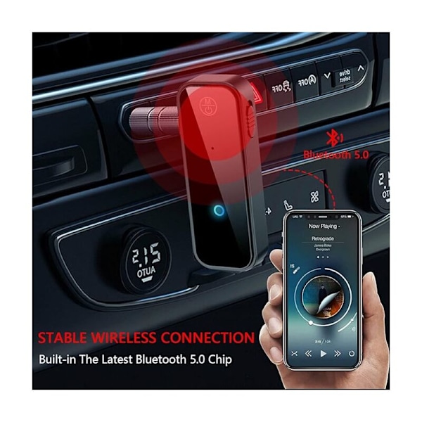 MP MPAD PCASE Bluetooth-vastaanotin Bluetooth-autoliitäntäadapteri Bluetooth-lähetin Bluetooth 5.0, kannettava langaton 3,5 mm:n Aux Bluetooth-adapteri kaiuttimille