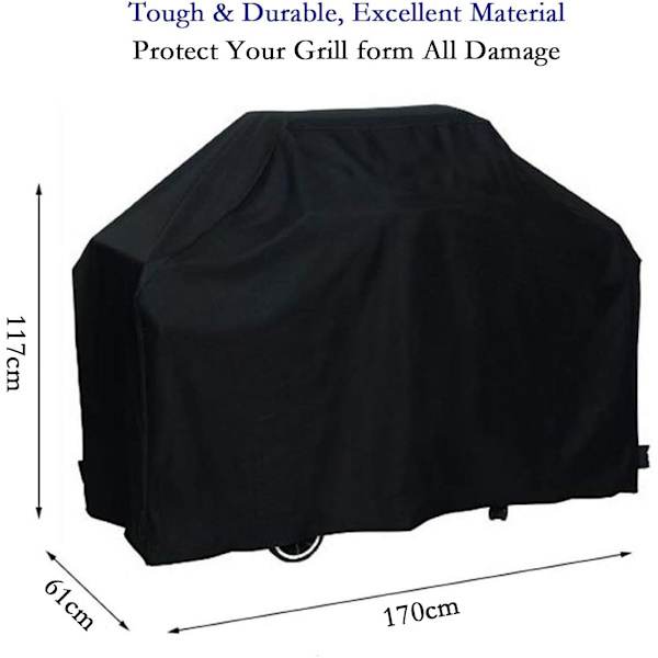 UV-bestandig, vandafvisende, fugtbestandig remopbevaringspose sort til Holland Weber (170 x 61 x 117 cm)