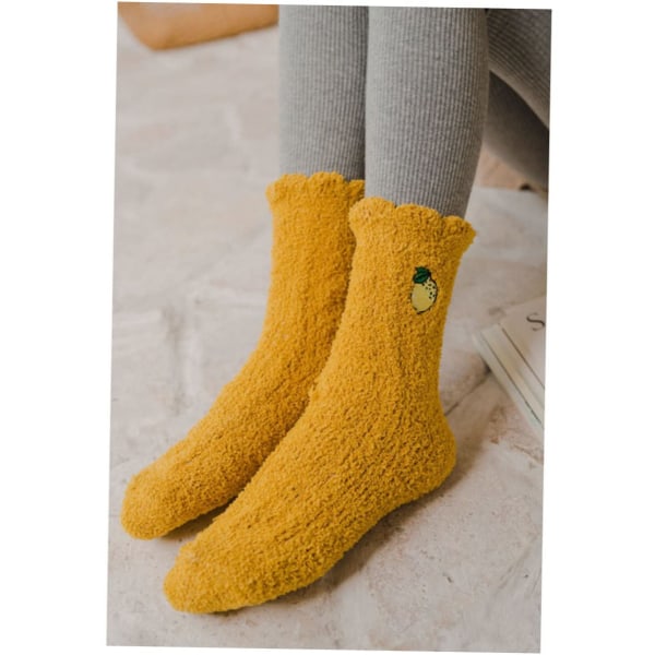 1 par korallfleece strumpor barn plysch tofflor dam tofflor fluffiga strumpor korallfleece strumpor sova strumpor ull tofflor strumpor handduk