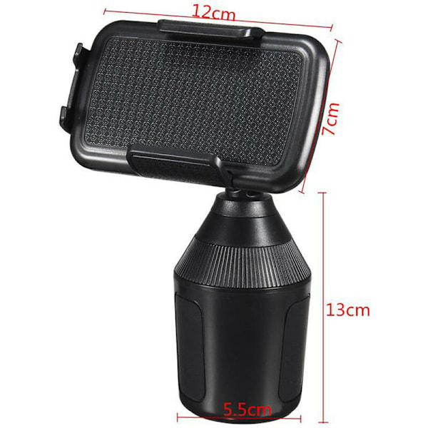 Universellt stöd för mobiltelefonhållare för smartphone i bilens mugghållare, max diameter 5,7 cm - 8,9 cm - Kompatibel med iPhone, Galaxy S6/S7/S8 m.fl.