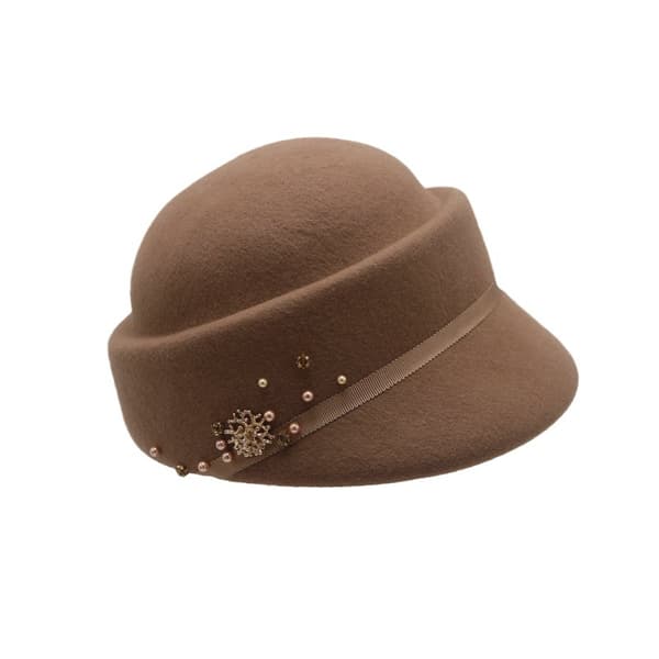 Beret höst och vinter toppad keps ridhatt retro kort brätte bowler hatt en storlek