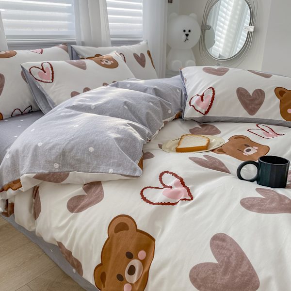 3-delad ultra-mjuk, lättskött design sommar sängkläder queen comforter set Kudde kudde med dragkedja stängning 4 hörnband