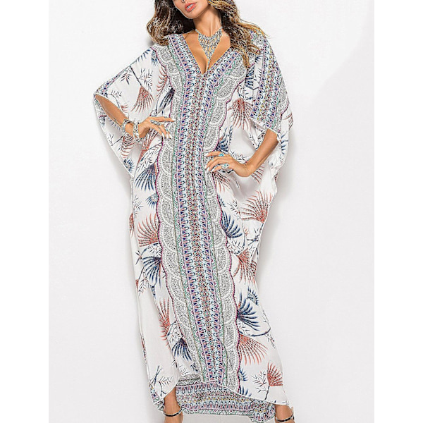 Kvinders badedragt bluse etnisk print lang nederdel