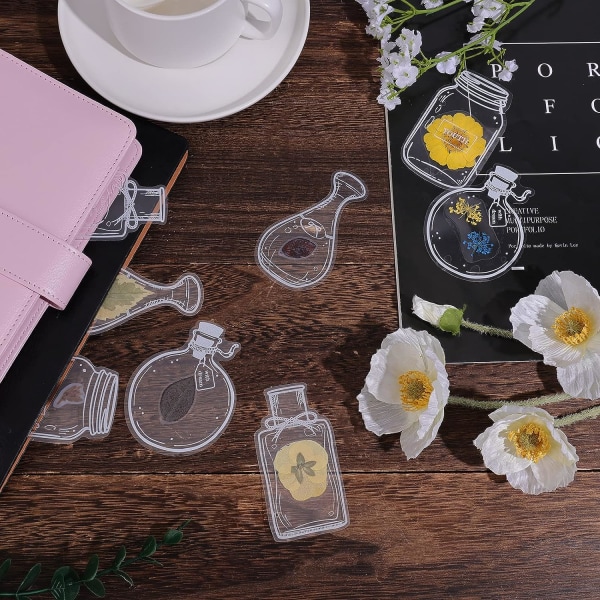 60 stk. tørrede blomsterbogmærker, gennemsigtige bogmærker DIY bogmærker tørrede blomsterbogmærke blomsterbogmærke til hjem DIY håndværk læsning Scrapbog